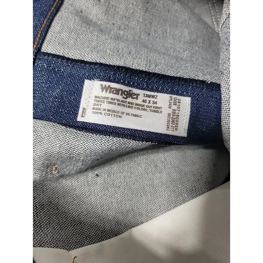 VTG Wrangler Mens Blue Jeans 13MWZ Cowboy Cut Original Fit - 46 X 34 Big & TALL - Picture 5 of 7